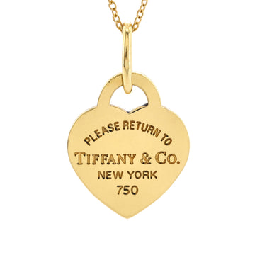 Tiffany & Co. Return to Tiffany Heart Pendant Necklace 18K Yellow Gold