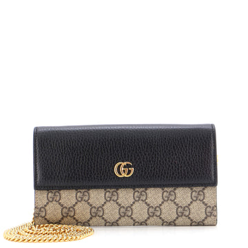 Gucci GG Marmont Continental Chain Wallet GG Coated Canvas and Leather
