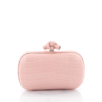 Bottega Veneta Box Knot Clutch Crocodile Small Pink 2314601