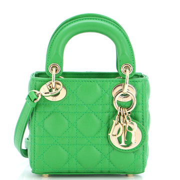 Christian Dior Lady Dior Bag Cannage Quilt Lambskin Micro