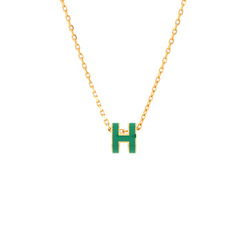 Hermes Pop H Pendant Chain Necklace Metal and Enamel Mini