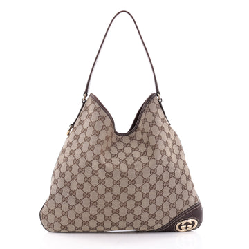 Gucci New Britt Hobo GG Canvas Medium Brown 2315201