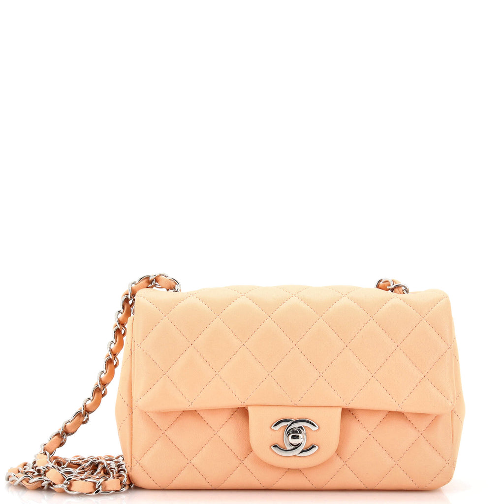 Chanel Classic Single Flap Bag Quilted Lambskin Mini Pink 2315291