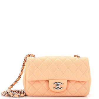 Chanel Classic Single Flap Bag Quilted Lambskin Mini Pink 2315291