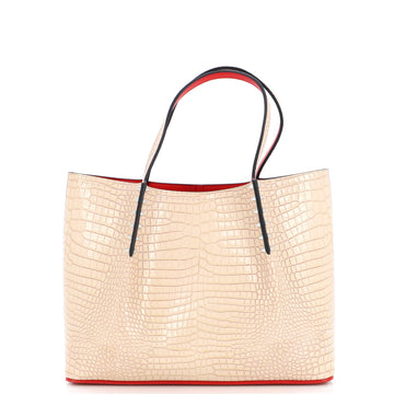 Christian Louboutin Cabarock Tote Crocodile Embossed Leather Small