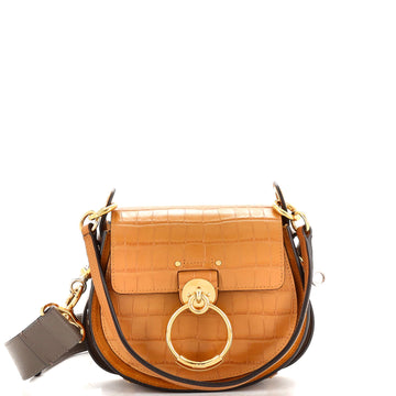 Chloe Tess Bag Crocodile Embossed Leather Small