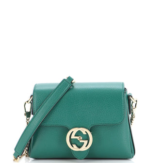 Gucci Interlocking Chain Crossbody Bag (Outlet) Leather Small Green 2315761