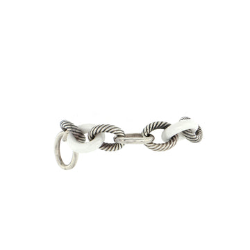 David Yurman Oval Link Bracelet Sterling Silver with Ceramic XL