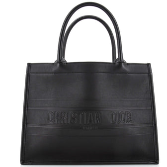 Christian Dior Book Tote Embossed Leather Medium