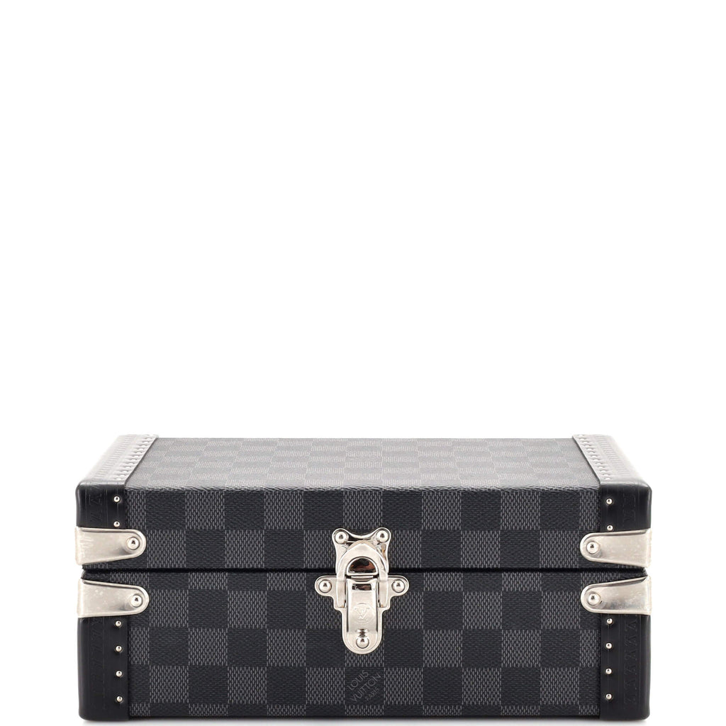 Louis Vuitton Cufflink Case Black/Gray N23303 Damier Graphite