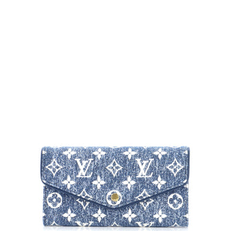 Louis Vuitton Sarah Wallet NM Monogram Jacquard Denim Blue 231646127
