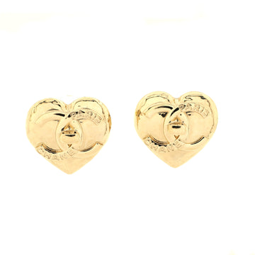 Chanel CC Turnlock Heart Stud Earrings Metal