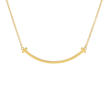 Tiffany & Co. T Smile Pendant Necklace 18K Yellow Gold Small