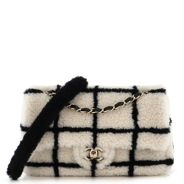 Chanel CC Flap Bag Square Printed Shearling Large