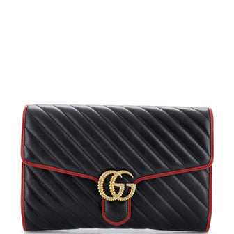 Gucci GG Torchon Flap Clutch Diagonal Quilted Leather