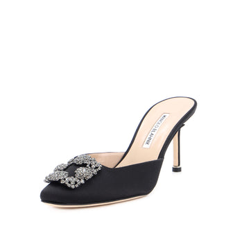 Manolo Blahnik Women's Hangisimu Heeled Mules Satin 70