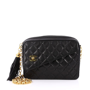 Chanel Vintage Front Pocket Camera Bag Quilted Lambskin Small Black 2316801