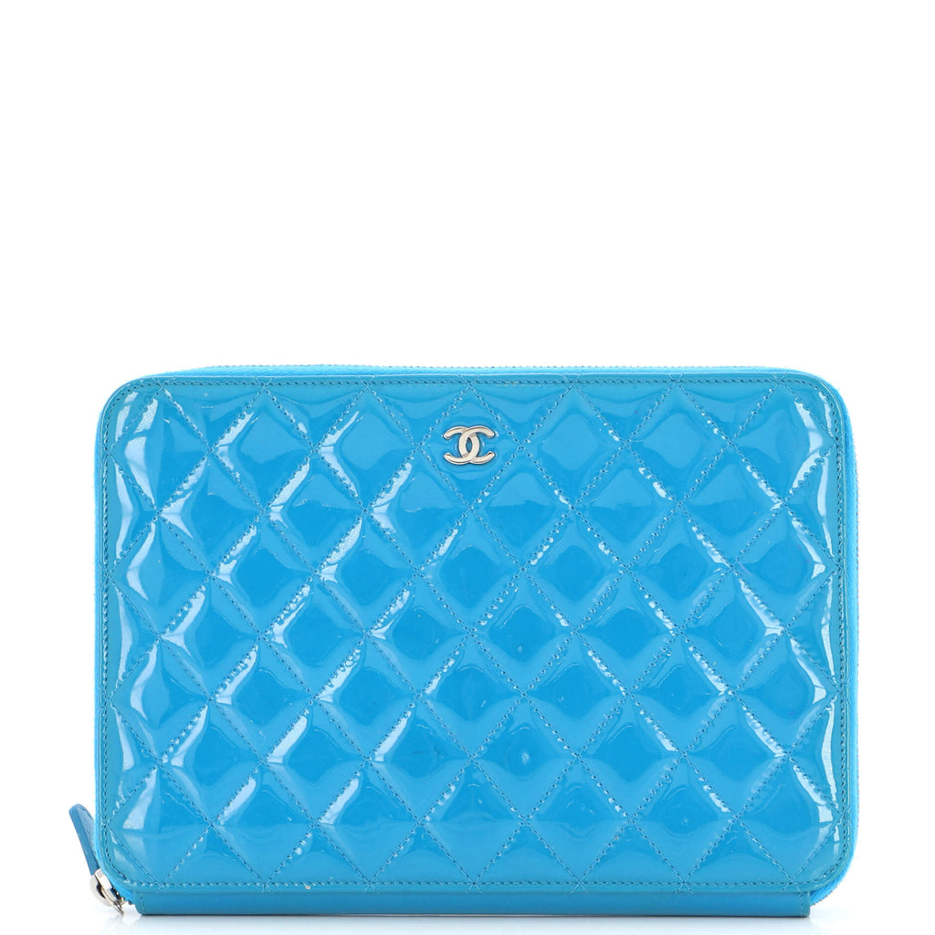 Chanel Green Quilted Patent Leather CC Flap Continental Wallet