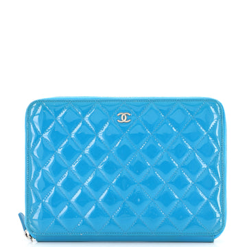 Chanel Travel Organizer Wallet Quilted Patent