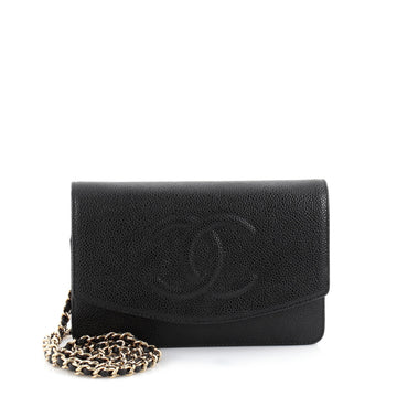 Chanel Vintage Timeless Wallet on Chain Caviar Black