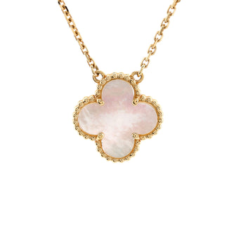 Van Cleef & Arpels Vintage Alhambra Pendant Necklace 18K Yellow Gold and Mother of Pearl