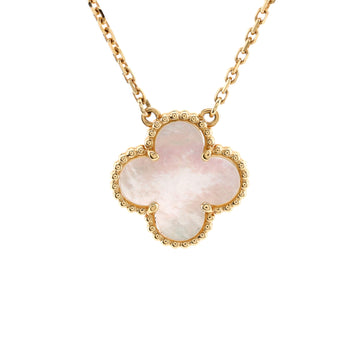 Van Cleef & Arpels Vintage Alhambra Pendant Necklace 18K Yellow Gold and Mother of Pearl