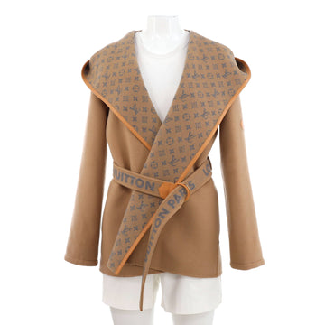 Louis Vuitton Women's Signature Double Face Short Wrap Coat Monogram Silk Blend