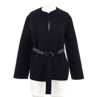Louis Vuitton Women's Signature Double Face Short Wrap Coat Monogram Silk Blend Neutral