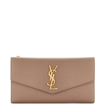 Saint Laurent Uptown Flap Wallet Leather Long