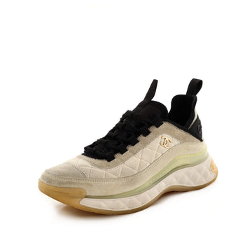 Chanel Women's CC Cap Toe Logo Sneakers Suede and Mixed Fibers