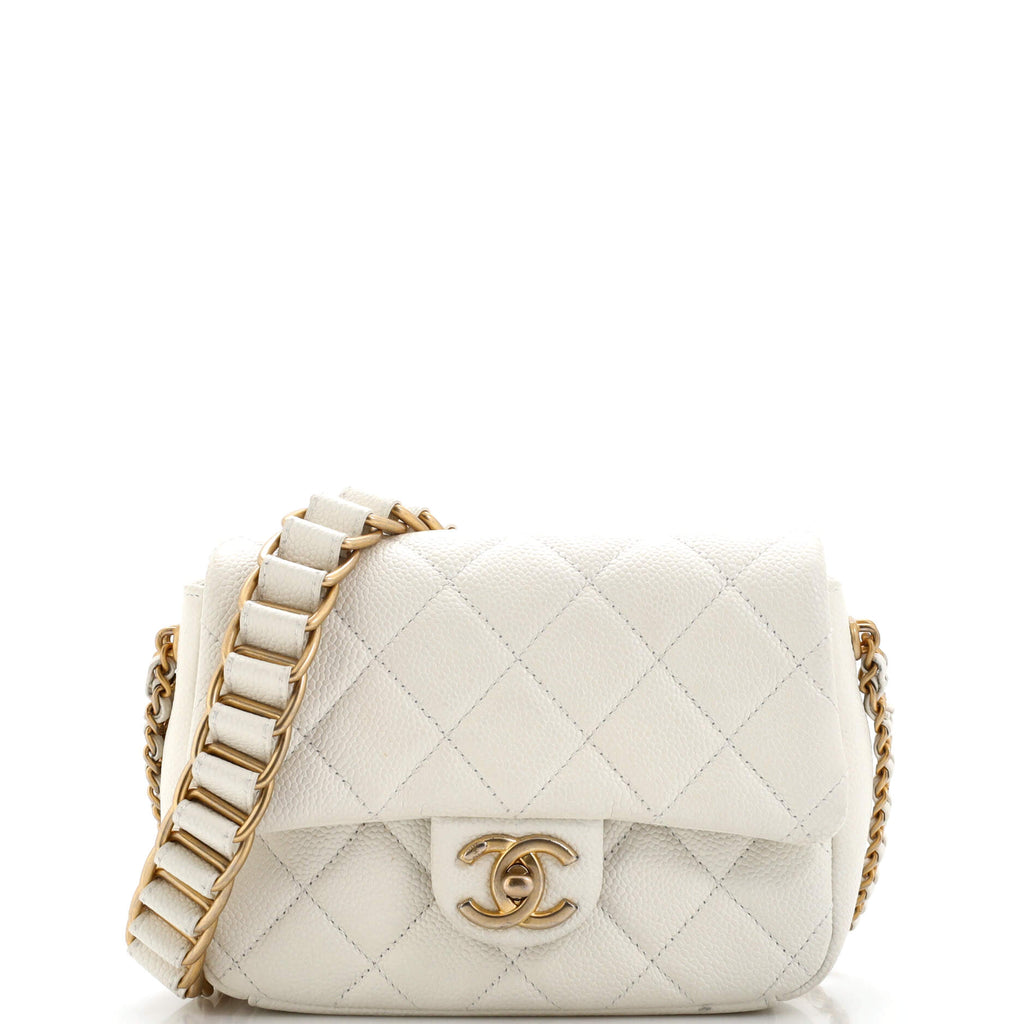 Chanel Gray Quilted Lambskin Pearl Crush Mini Flap Bag by WP