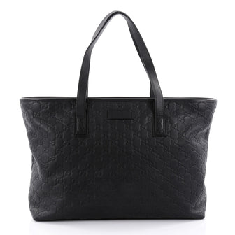 Gucci Plus Tote Guccissima Leather Medium Black