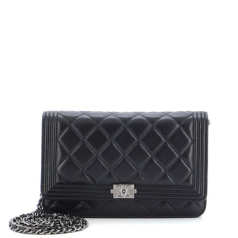 Chanel Boy Wallet on Chain Quilted Lambskin