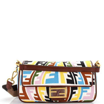 Fendi Baguette NM Bag Fish-Eye FF Embroidered Canvas Medium