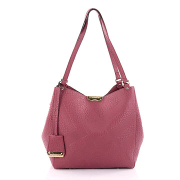 Burberry Canterbury Tote Embossed Check Leather Small Pink 2317601