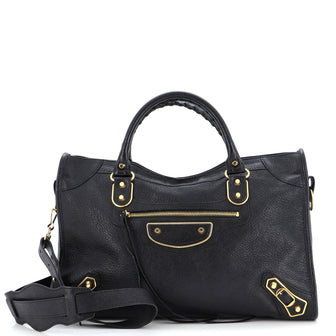 BALENCIAGA City Medium Bag in Black Leather