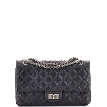 Chanel So Black Reissue 2.55 Flap Bag Quilted Aged Calfskin 225