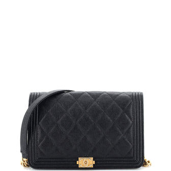 Chanel Boy Wallet on Chain Quilted Caviar