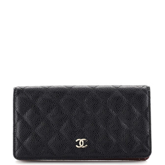 Chanel L-Yen Wallet Quilted Caviar