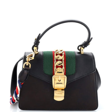 Gucci Sylvie Top Handle Bag Leather Mini
