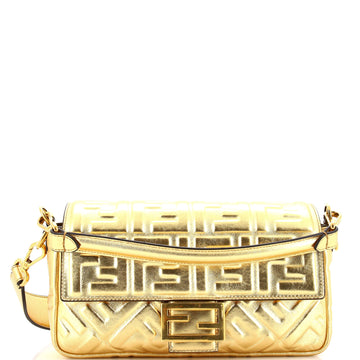 Fendi Baguette NM Bag Zucca Embossed Leather Medium