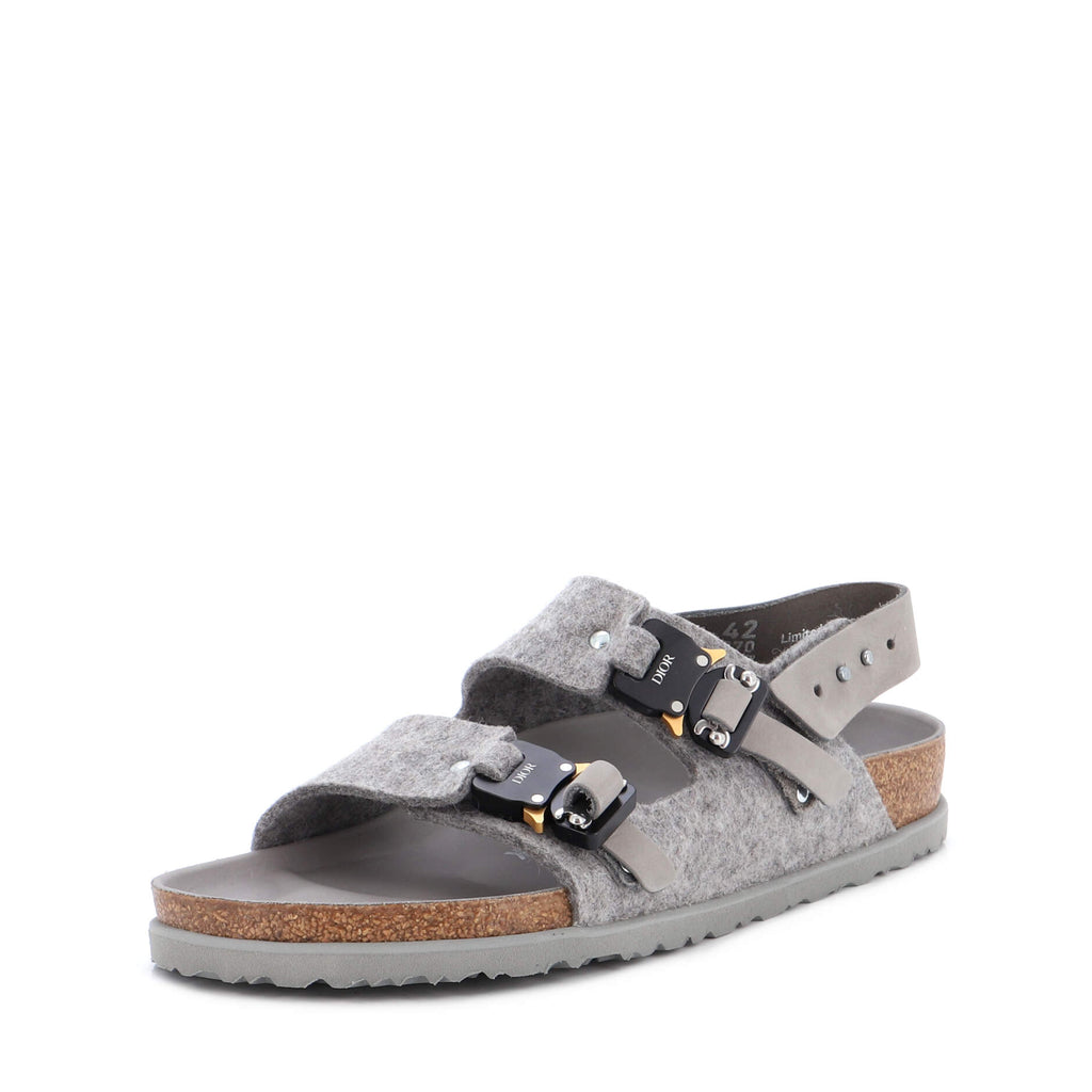 Christian Dior x Birkenstock Men's Milano Sandals Felt and Nubuck Gray  2318574