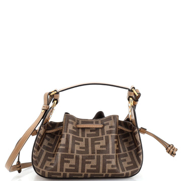 Fendi Pomodorino Bucket Bag Zucca Coated Canvas Mini