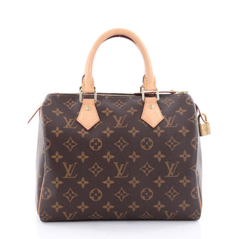 Louis Vuitton Speedy Handbag Monogram Canvas 25 Brown 2318802