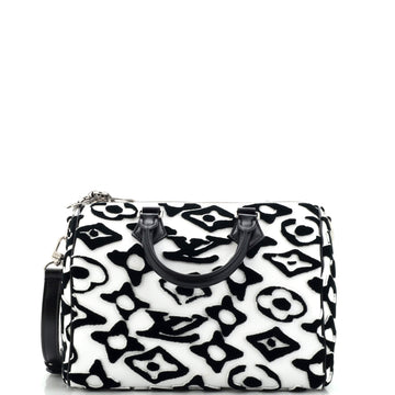 Louis Vuitton Speedy Bandouliere Bag Limited Edition Urs Fischer Tufted Monogram Canvas 25