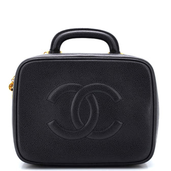 Chanel Vintage Timeless Zip Around Vanity Case Caviar Medium