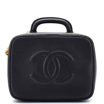 Chanel Vintage Timeless Zip Around Vanity Case Caviar Medium
