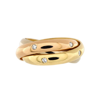 Cartier 15 Diamond Trinity Ring 18K Tricolor Gold with Diamonds