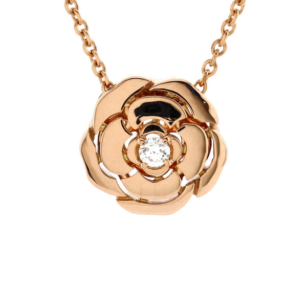 Extrait de Camellia Pendant Necklace 18K Rose Gold with Diamond