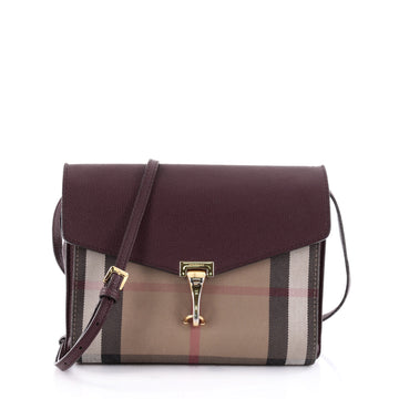 Burberry Macken Crossbody Bag Leather and House Check Brown 2319001